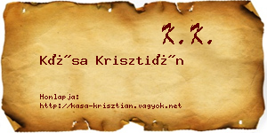 Kása Krisztián névjegykártya